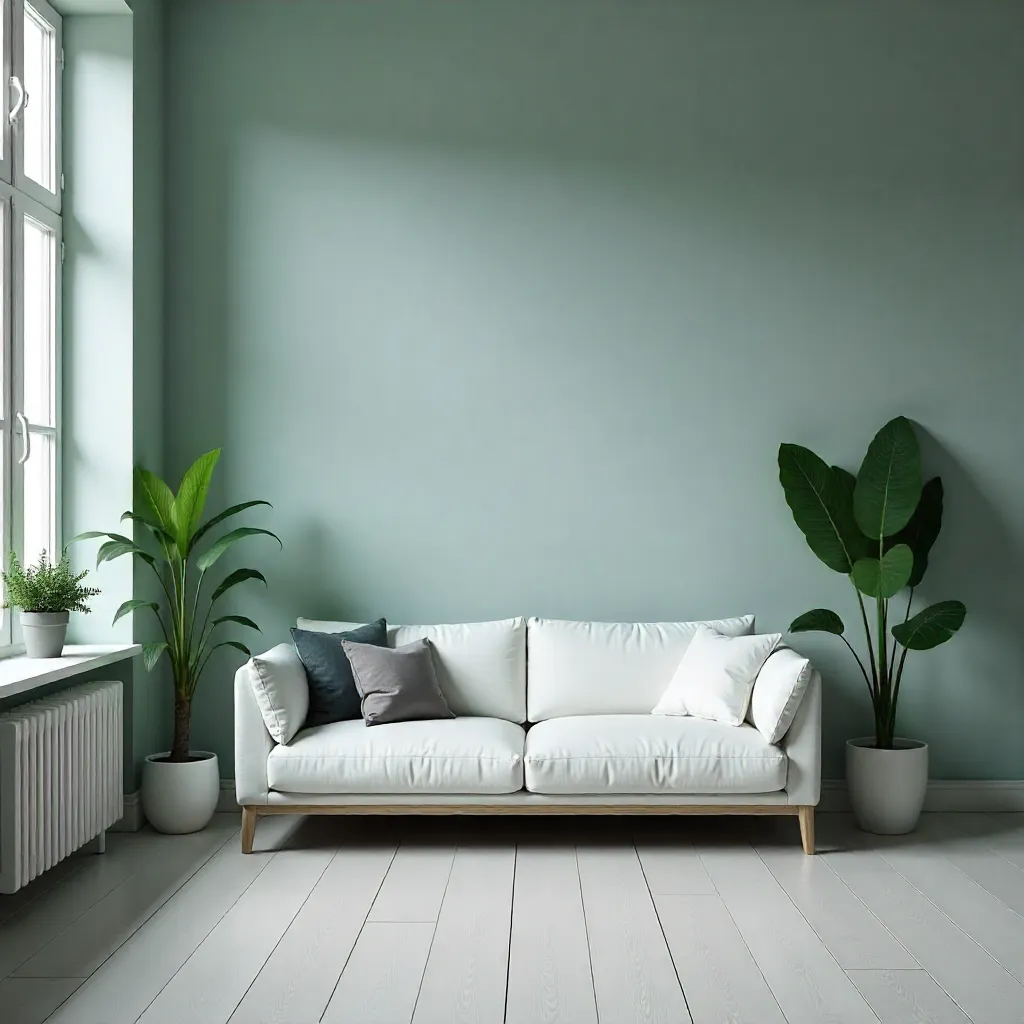 Pale wood interior with calm color palette